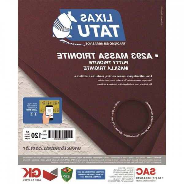 Imagem de Lixa Massa Tatu 120 Trionite  A29301200050 . / Kit C/ 50