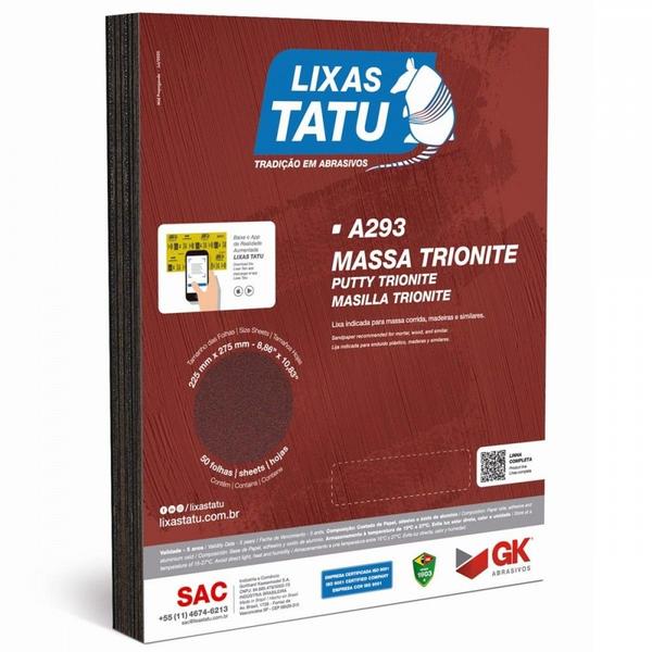 Imagem de Lixa Massa Trionite 100 - Kit C/50 Peca