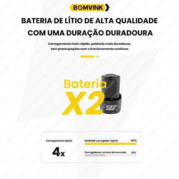 Imagem de Lixadeira Esmerilhadeira 21v Duas Baterias Recarregáveis 1500mah 19.500rpm Lixamento Polimentos