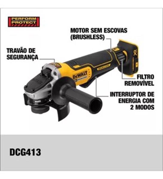 Imagem de Lixadeira Esmerilhadeira Bat 3ah 20v Dcg413 Dewalt Brushless