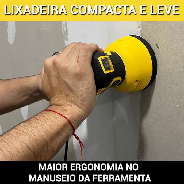 Imagem de Lixadeira Roto Orbital 220v 60hz 300w Frequência 50 220V Elétrica Lixa Profissional Madeira Parede