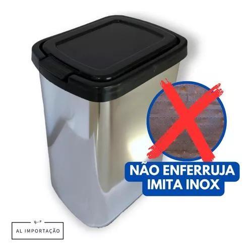 Imagem de Lixeira 09 Litros Inox Com Tampa Click Label