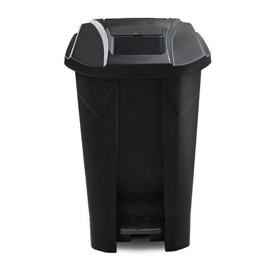 Lixeira 120 Litros Preta Com Rodas, Pedal e Tampa Click - Arqplast Imagem de Lixeira 120 Litros Preta Com Rodas, Pedal e Tampa Click