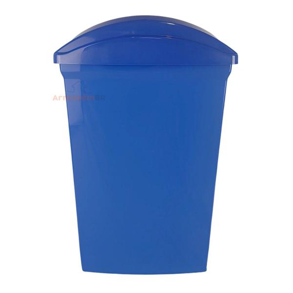 Imagem de Lixeira 40 Litros Seletiva Azul Para Papel Cesto De Lixo Tampa Basculante - SR64/21 Sanremo  