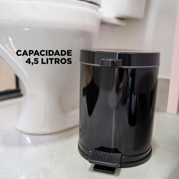 Lixeira 5 Litros Aço Inox Para Cozinha Banheiro Escritório C/Cesto Interno Removível - viel Imagem de Lixeira 5 Litros Aço Inox Para Cozinha Banheiro Escritório C/Cesto Interno Removível
