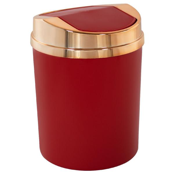 Lixeira 5 Litros Com Tampa Basculante Vai e Vem Rosé Gold - Vermelho - Wp Connect Imagem de Lixeira 5 Litros Com Tampa Basculante Vai e Vem Rosé Gold - Vermelho