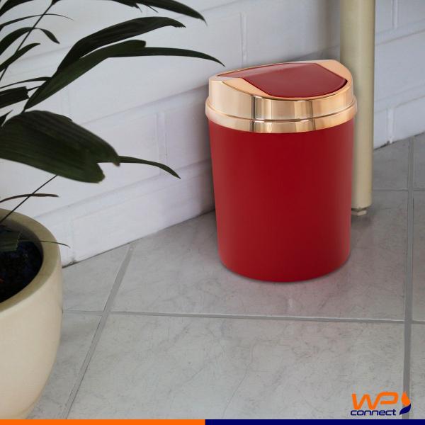 Lixeira 5 Litros Com Tampa Basculante Vai e Vem Rosé Gold - Vermelho - Wp Connect Imagem de Lixeira 5 Litros Com Tampa Basculante Vai e Vem Rosé Gold - Vermelho
