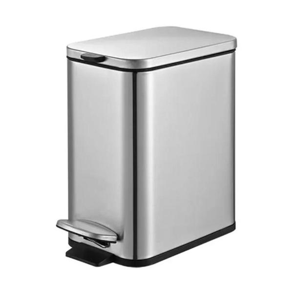 Imagem de Lixeira 5L com Pedal e Balde Fechamento Leve Suave Cozinha Banheiro Frame Brinox