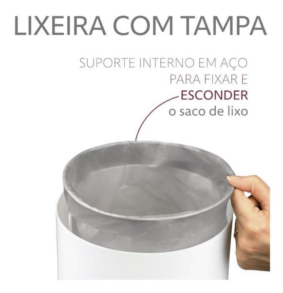 Imagem de Lixeira 5l Tampa Cesto De Lixo Basculante Rose Gold Banheiro