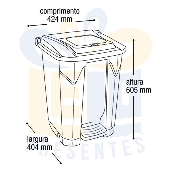 Imagem de Lixeira 60lts Com Roda Pedal E Tampa Click