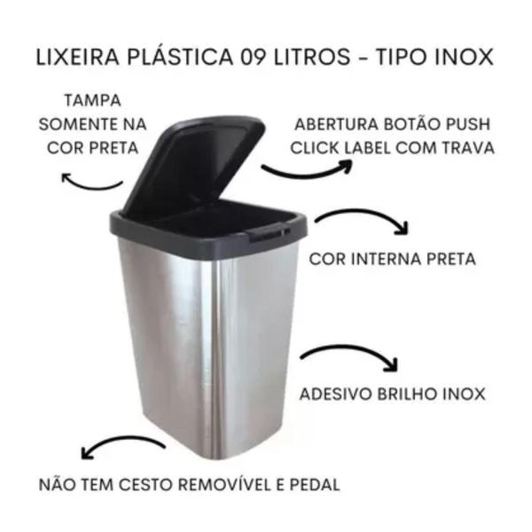 Imagem de Lixeira 9 Litros com Click - Arqplast