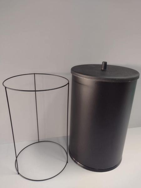 Imagem de Lixeira 9,1 litros aço inox tampa plastico preta 20091/black