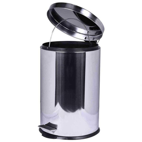 Imagem de Lixeira Aço Inox Com Pedal Redonda 12 Litros Kala - 224731