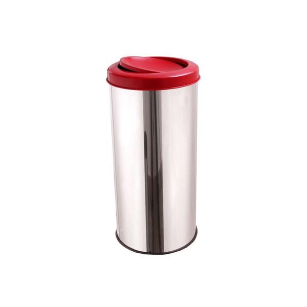 Lixeira Aço Inox Para Cozinha Reciclável 25 Litros Tampa - CM Design Imagem de Lixeira Aço Inox Para Cozinha Reciclável 25 Litros Tampa