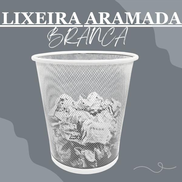 Imagem de Lixeira Aramada  Luxo Para Escritório Branco 10L  Home Oficce 