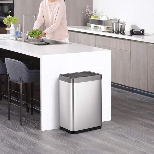 Imagem de Lixeira Automática Sensor que Abre 50 L Aço Inox luxo-members Mark