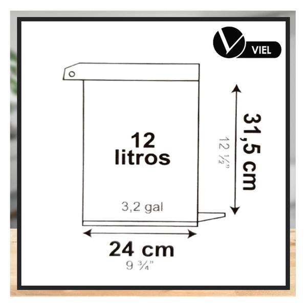 Imagem de Lixeira Banheiro C/ Pedal 12 Litros Corpo Plástico