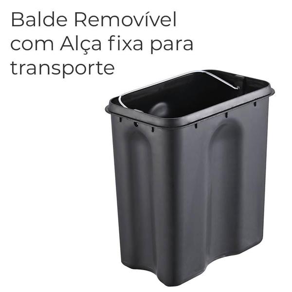 Imagem de Lixeira Banheiro E Cozinha Inox Retangular Frame 5 Litros