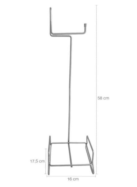 Imagem de Lixeira Banheiro Preta Com Suporte Para Papel 63Cm Altura