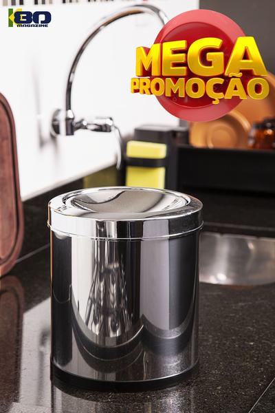 Imagem de Lixeira Basculante Banheiro Inox 5 Litros Cesto Lixo Brilhante 