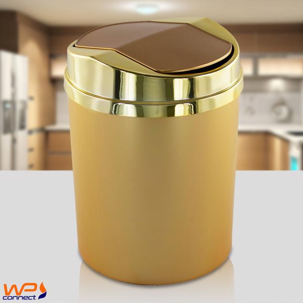 Imagem de Lixeira Basculante Dourado Fosco 5 Litros Cozinha Escritório