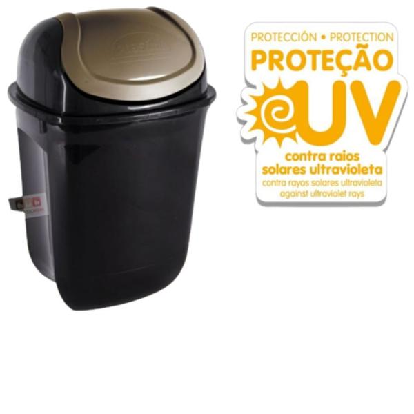 Imagem de Lixeira Cesto de Lixo Basculante Multi Uso 15lt P/ Banheiro Cozinha Varanda Proteção Anti-UV