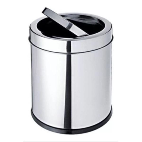 Lixeira Cesto de Lixo Inox 5L Basculante Banheiro Cozinha - Ecos Imagem de Lixeira Cesto de Lixo Inox 5L Basculante Banheiro Cozinha