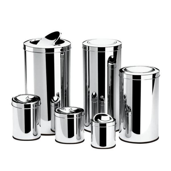 Imagem de Lixeira Cesto de Lixo Inox Grande Tampa Basculante Banheiro Cozinha 21,2 Litros