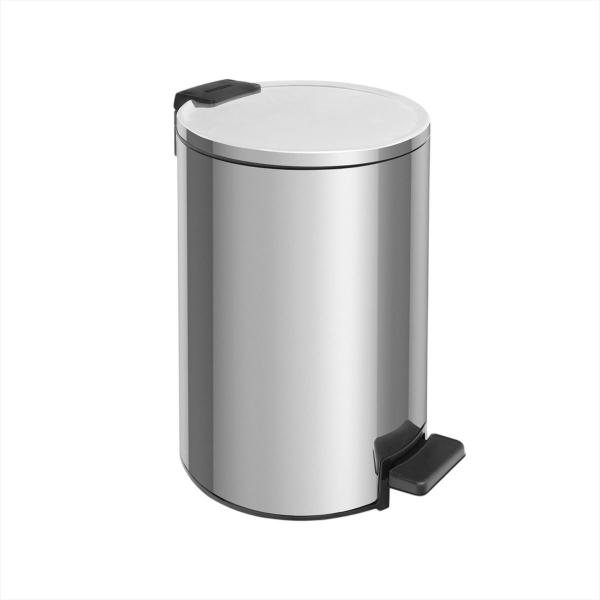 Lixeira Cesto De Lixo Pedal Cozinha Banheiro até 30L Cor Prata Tramontina Tamanho:12 Litros