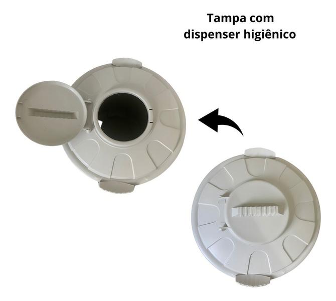 Imagem de Lixeira Cesto Multiuso Tampa Trava Prática Higiênica 60l Br