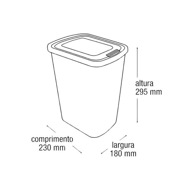 Imagem de Lixeira cesto plastico 9lts click label cozinha,banheiro, escritorio