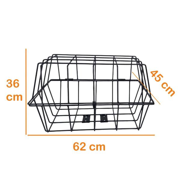 Imagem de Lixeira Chumbar Calçada Tampa Gaiola com Trava para Cadeado 60x40 cm Preta hy5485