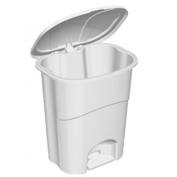 Lixeira Com Pedal 10 litros Branca 23x30x34Cm 479 Paramount Imagem de Lixeira Com Pedal 10 litros Branca 23x30x34Cm 479 Paramount
