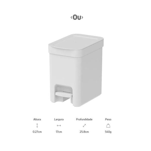 Imagem de Lixeira Com Pedal E Tampa Trium Esconde Sacola 6 Litros - Ou
