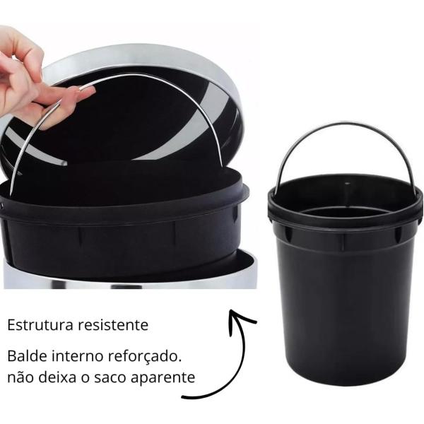 Imagem de Lixeira Com Pedal Em Aço Inox 3L CK649