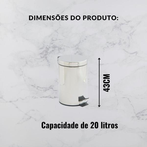 Imagem de Lixeira Com Pedal Inox 20 Litros - Ad