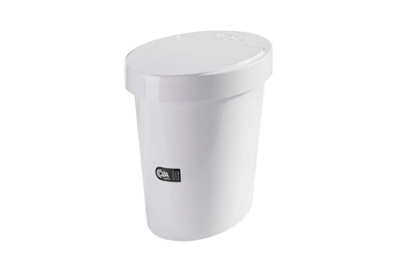 Imagem de Lixeira Coza Plástica Oval Retro 5L Branco