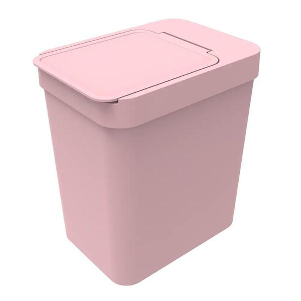 Imagem de Lixeira Cozinha Banheiro Com Porta Sacos 5L Soprano Rosa