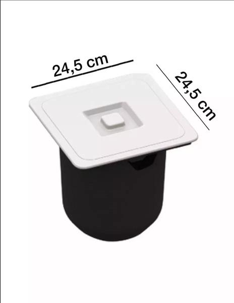 Lixeira Cozinha Embutir Quadrada 8 LITROS Plástica 2 cores - METASUL ARQUITECH Imagem de Lixeira Cozinha Embutir Quadrada 8 LITROS Plástica 2 cores - METASUL ARQUITECH