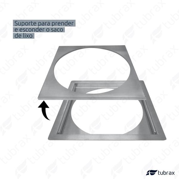 Imagem de Lixeira de embuitr em aco inox com acabamento escovado - lac0001-c