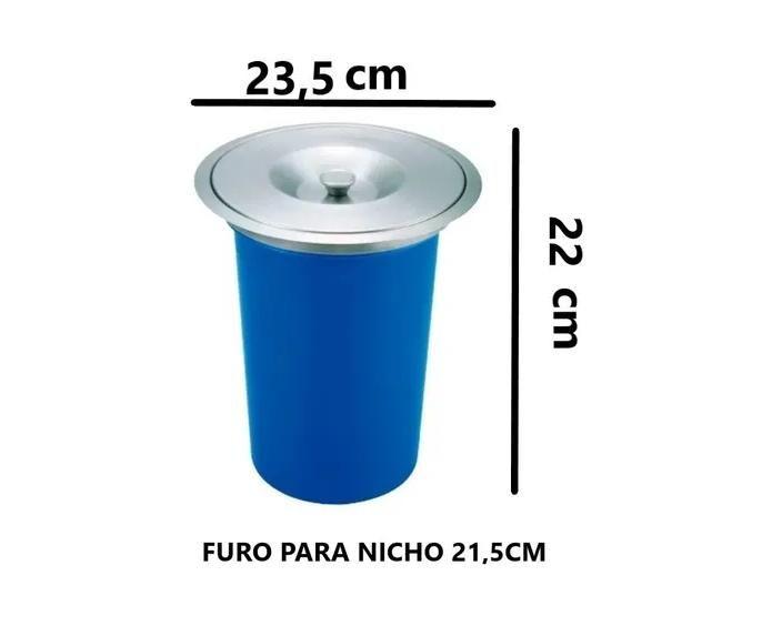 Imagem de Lixeira De Embutir Flvx Hidro Para Pia Bancada 5 Litros Aço Inox 304