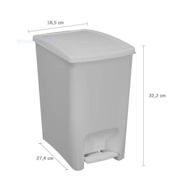 Imagem de Lixeira de Pedal Dupla Abertura 10 Litros branca Astra
