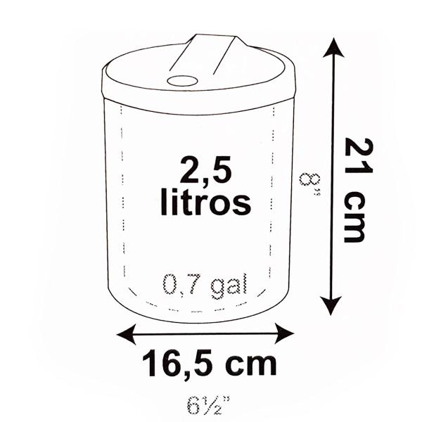 Imagem de Lixeira de Pia Cesto de Lixo 2,5 litros Inox Click Cozinha Preta com Tampa Viel