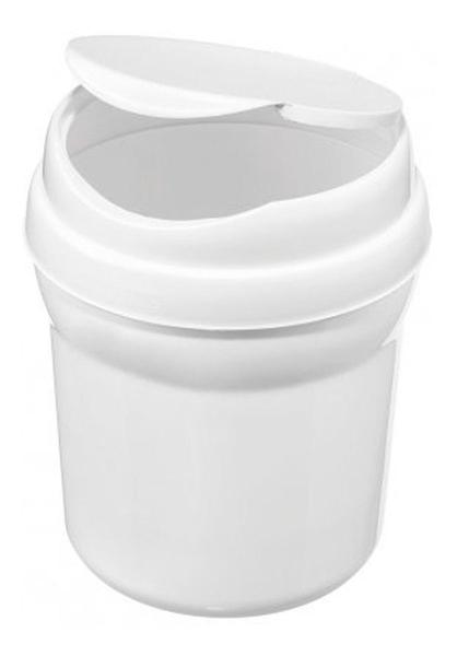 Imagem de Lixeira De Pia Para Cozinha Cesto Lixo Branco 2,4 Litros