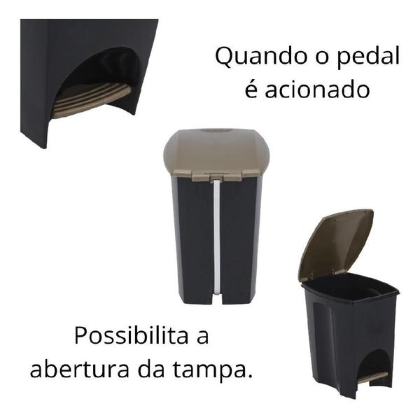 Imagem de Lixeira De Plástico Com Pedal 14 L Preta E-black Plasútil