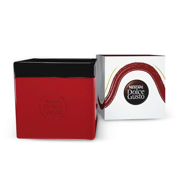 Imagem de Lixeira Depósito Cápsula Cafeteira Dolce Gusto Vermelho