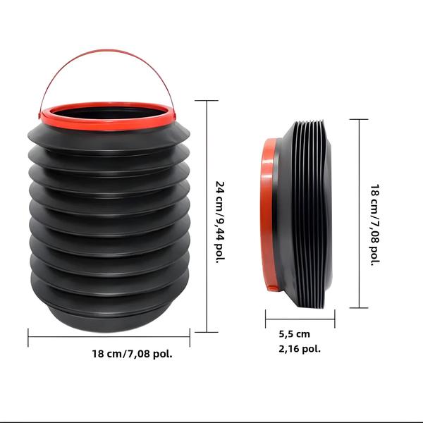 Imagem de Lixeira Dobrável Portátil para Carro - 4L, Multifuncional e Telescópica