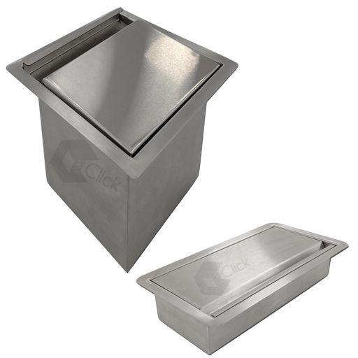 Imagem de Lixeira Embutir Gourmet escovada 4L + Porta Esponja Inox Com Ventosa Suporte p/ Pias E Cubas