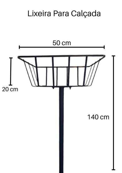 Imagem de Lixeira Externa Calçada com base Desmontável Resistente e com pintura anticorrosiva