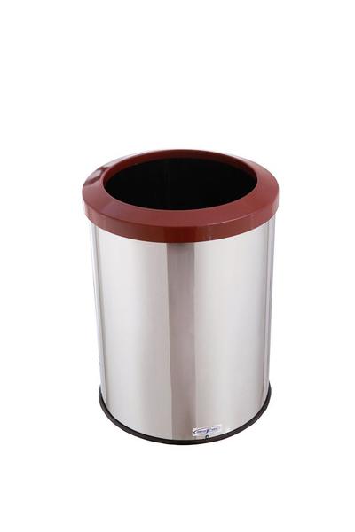 Lixeira Inox 30 Litros Aro Esmaltado Cesto de Lixo Reciclável - Aldinox Imagem de Lixeira Inox 30 Litros Aro Esmaltado Cesto de Lixo Reciclável